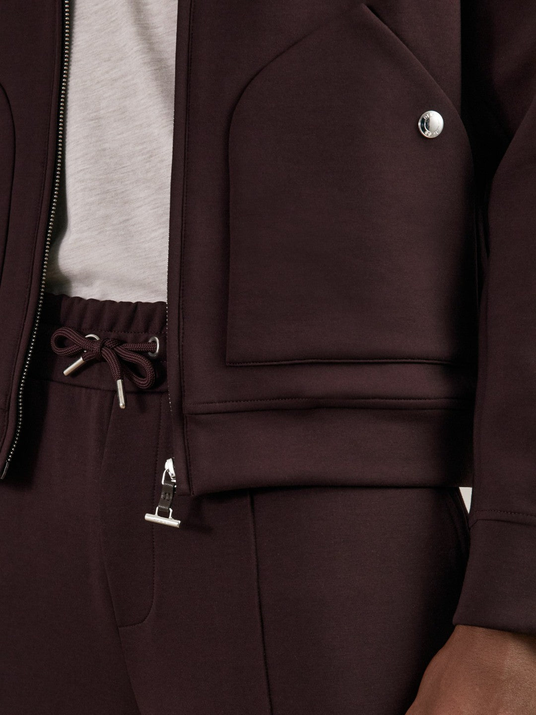 Interlock Zip Through Overshirt in Cherry Red | Reiss Men Trending