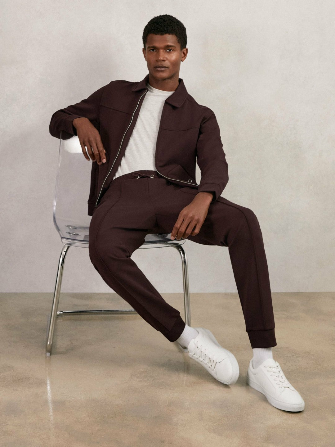 Interlock Zip Through Overshirt in Cherry Red | Reiss Men Trending