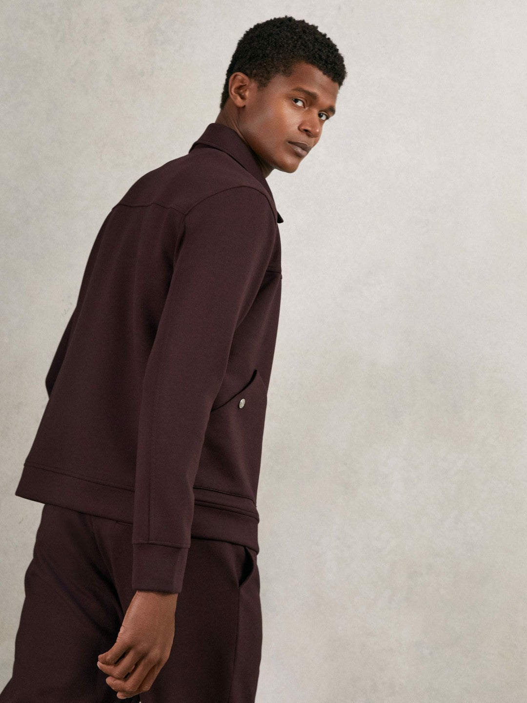 Interlock Zip Through Overshirt in Cherry Red | Reiss Men Trending