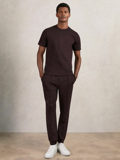 Interlock Drawstring Joggers in Cherry Red | Reiss Men Recommended