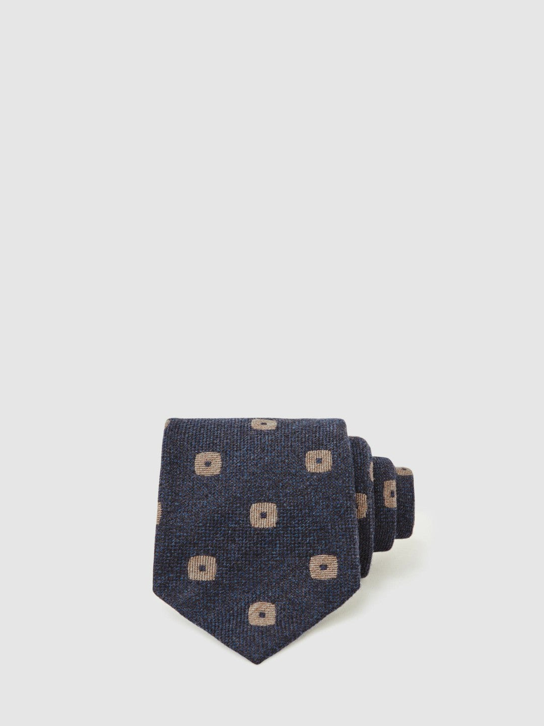 Silk-Wool Square-Medallion Tie in Navy | Reiss Men Popular