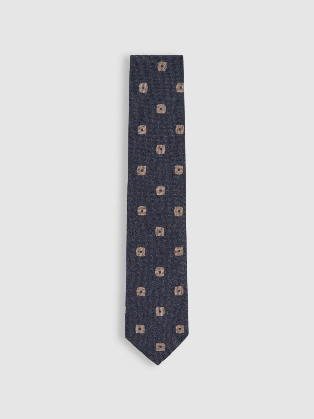 Silk-Wool Square-Medallion Tie in Navy | Reiss Men Popular