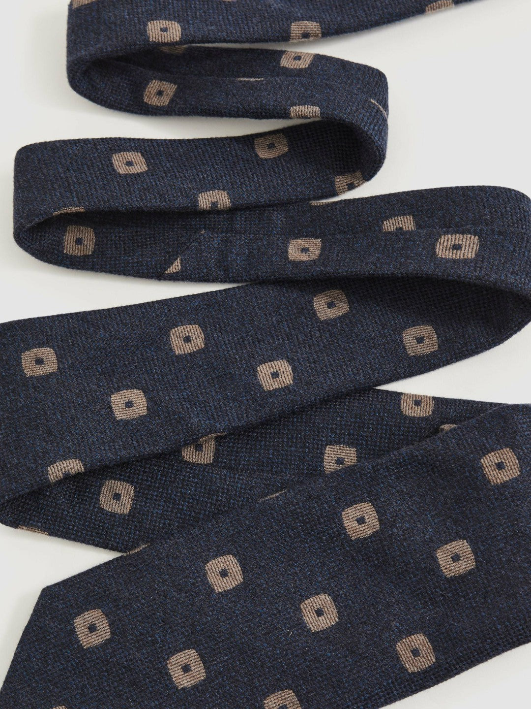 Silk-Wool Square-Medallion Tie in Navy | Reiss Men Popular