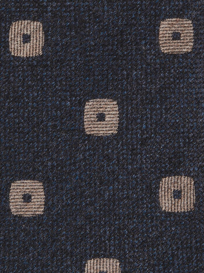 Silk-Wool Square-Medallion Tie in Navy | Reiss Men Popular