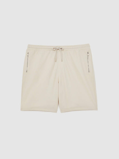 Textured Drawstring Shorts in Stone | Reiss Men Popular
