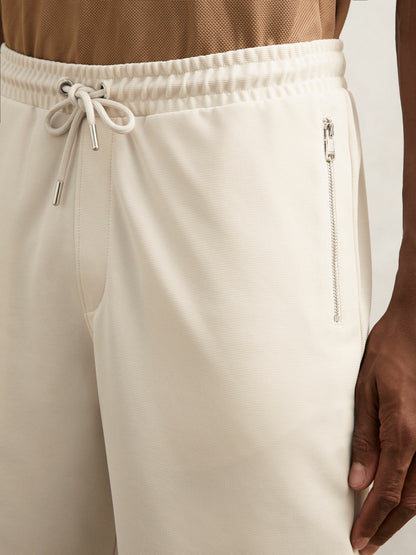 Textured Drawstring Shorts in Stone | Reiss Men Popular