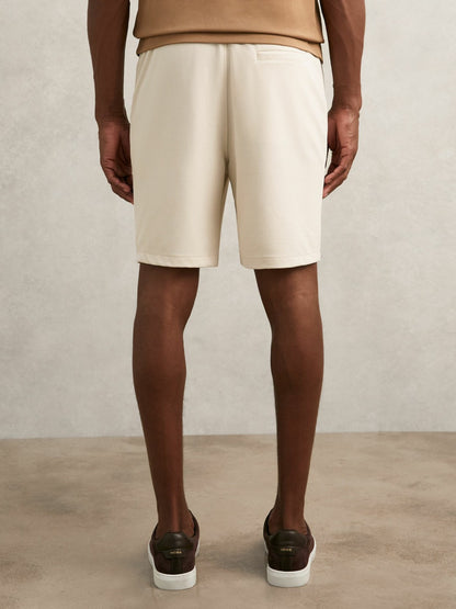Textured Drawstring Shorts in Stone | Reiss Men Popular