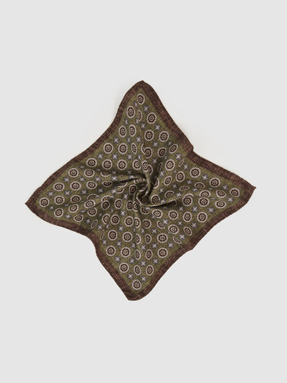Silk Medallion Paisley Pocket Square in Sage | Reiss Men Best Seller