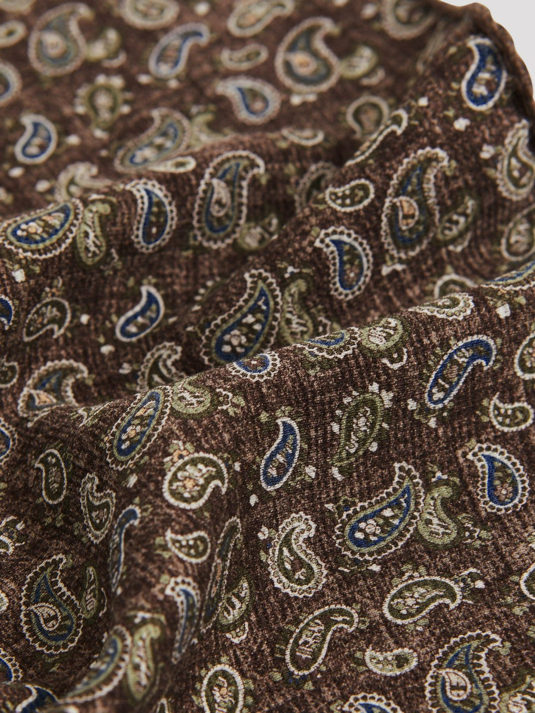 Silk Medallion Paisley Pocket Square in Sage | Reiss Men Best Seller