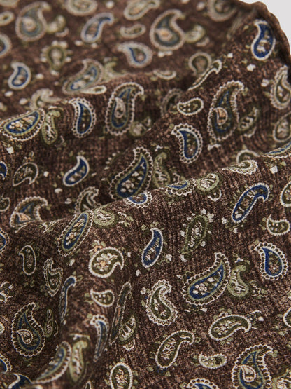 Silk Medallion Paisley Pocket Square in Sage | Reiss Men Best Seller