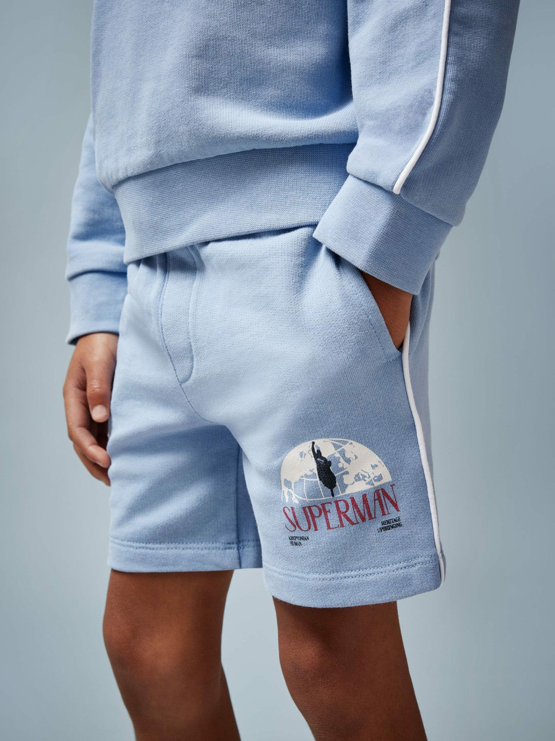 13-14 yrs Superman Logo-Print Shorts in Light Blue | Reiss Children & Baby New