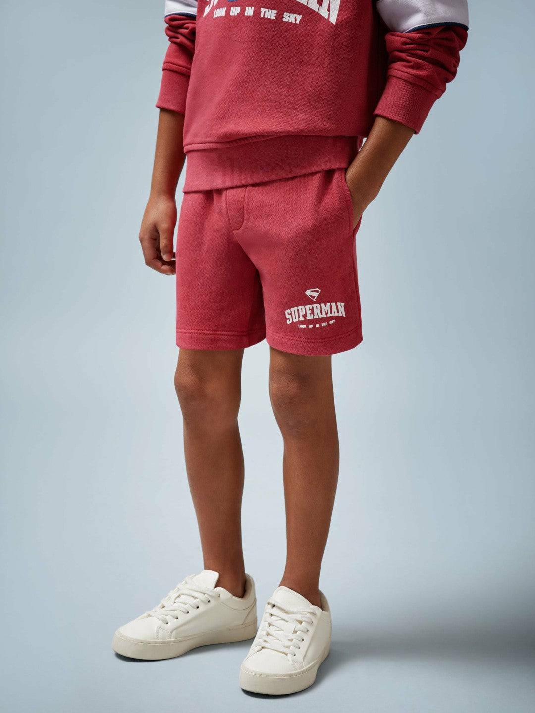 9-13 yrs Superman Cotton Logo Shorts in Red | Reiss Children & Baby Featured
