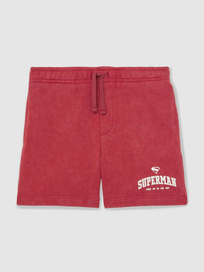 9-13 yrs Superman Cotton Logo Shorts in Red | Reiss Children & Baby Featured