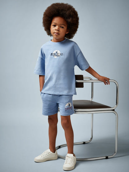 9-13 yrs Superman Logo-Print Shorts in Light Blue | Reiss Children & Baby Exclusive