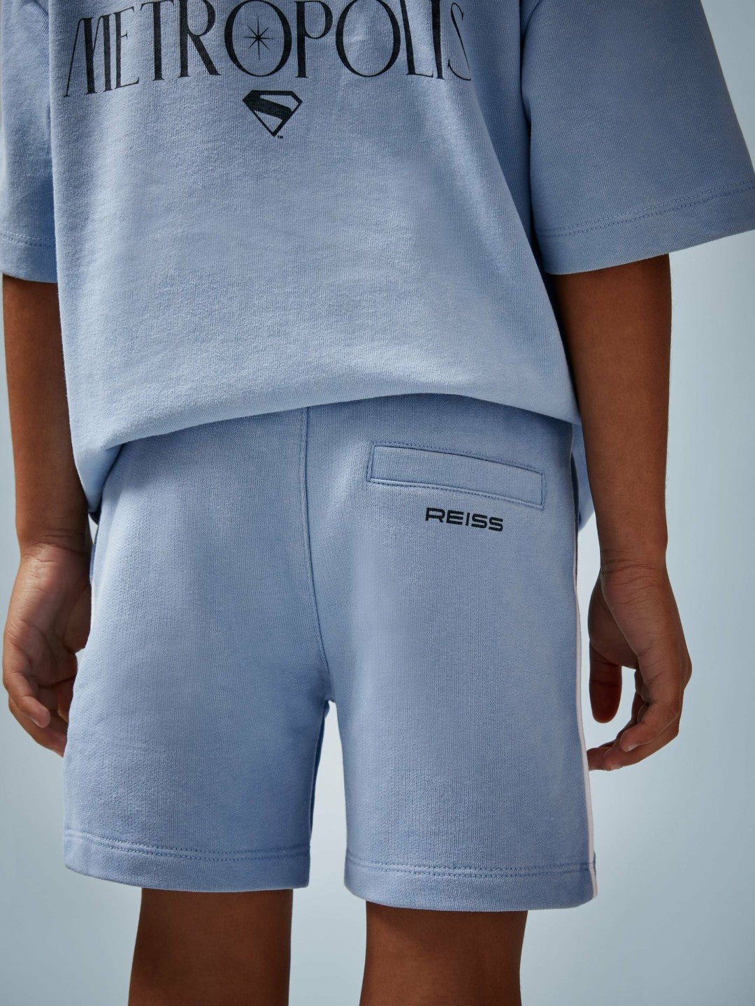 9-13 yrs Superman Logo-Print Shorts in Light Blue | Reiss Children & Baby Exclusive