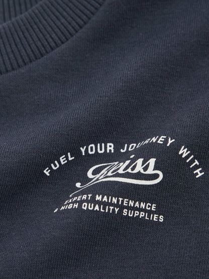 3-9 yrs Cotton Blend Motor Cars Sweatshirt in Washed Blue | Reiss Children & Baby Popular