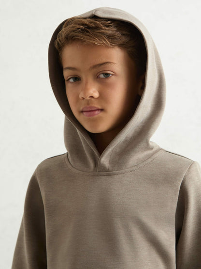 Interlock-Jersey Hoodie in Taupe Brown | Reiss Children & Baby Featured