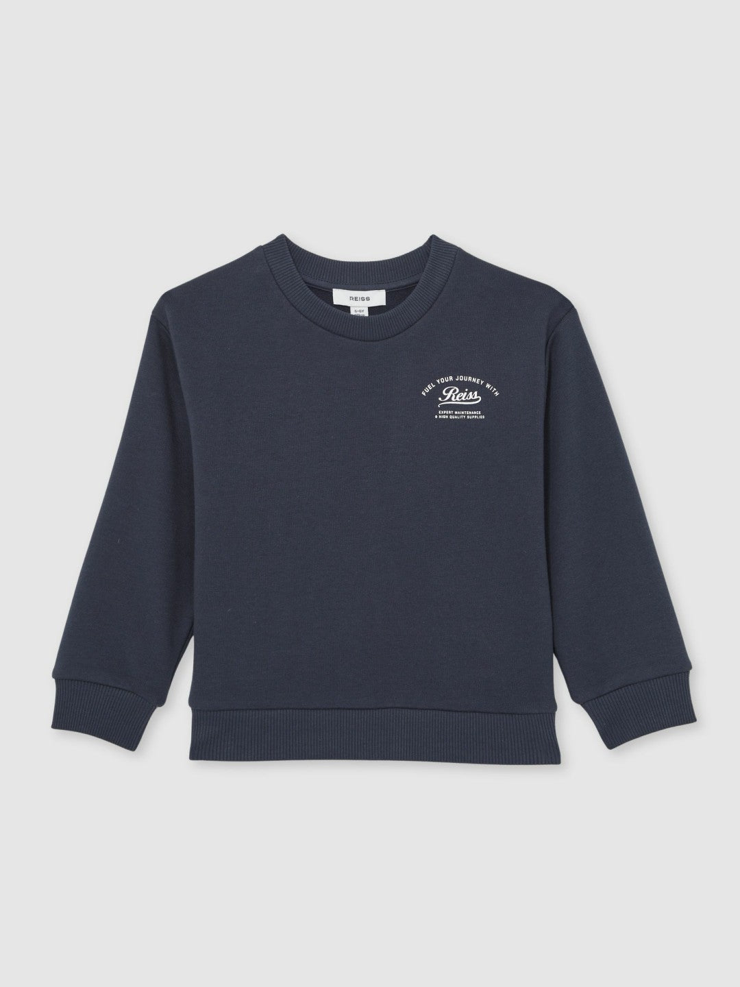 9-13 yrs Cotton Blend Motor Cars Sweatshirt in Washed Blue | Reiss Children & Baby Recommended