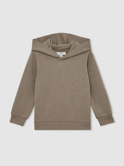Interlock Jersey Hoodie in Taupe Brown | Reiss Children & Baby Signature