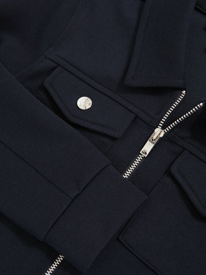 3-9 yrs Interlock Zip Through Overshirt in Navy Blue | Reiss Children & Baby Best Seller
