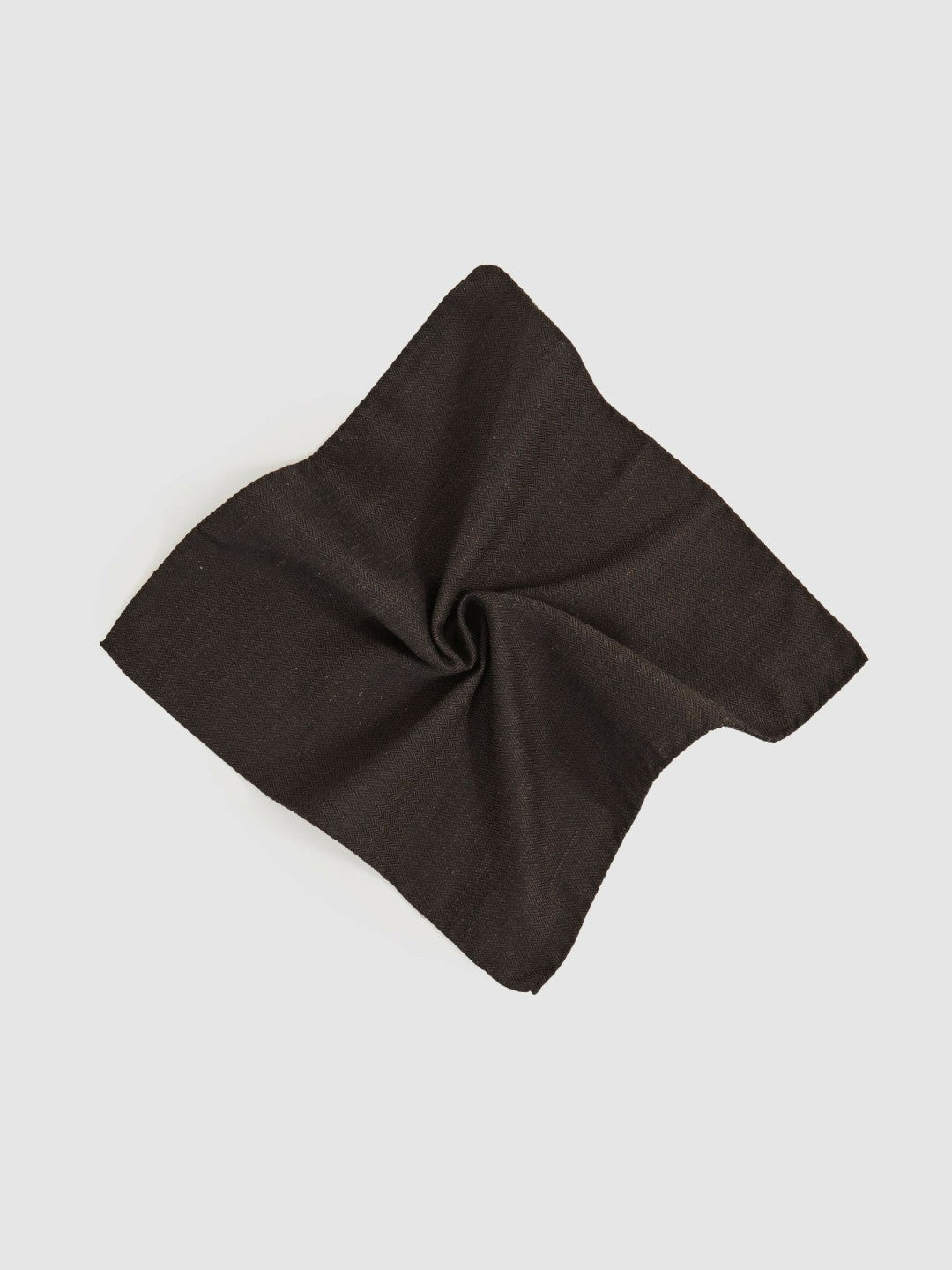 Silk Blend Herringbone Pocket Square in Chocolate Brown | Reiss Men Exclusive