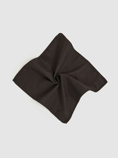 Silk Blend Herringbone Pocket Square in Chocolate Brown | Reiss Men Exclusive