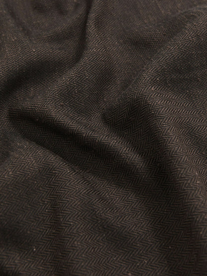Silk Blend Herringbone Pocket Square in Chocolate Brown | Reiss Men Exclusive
