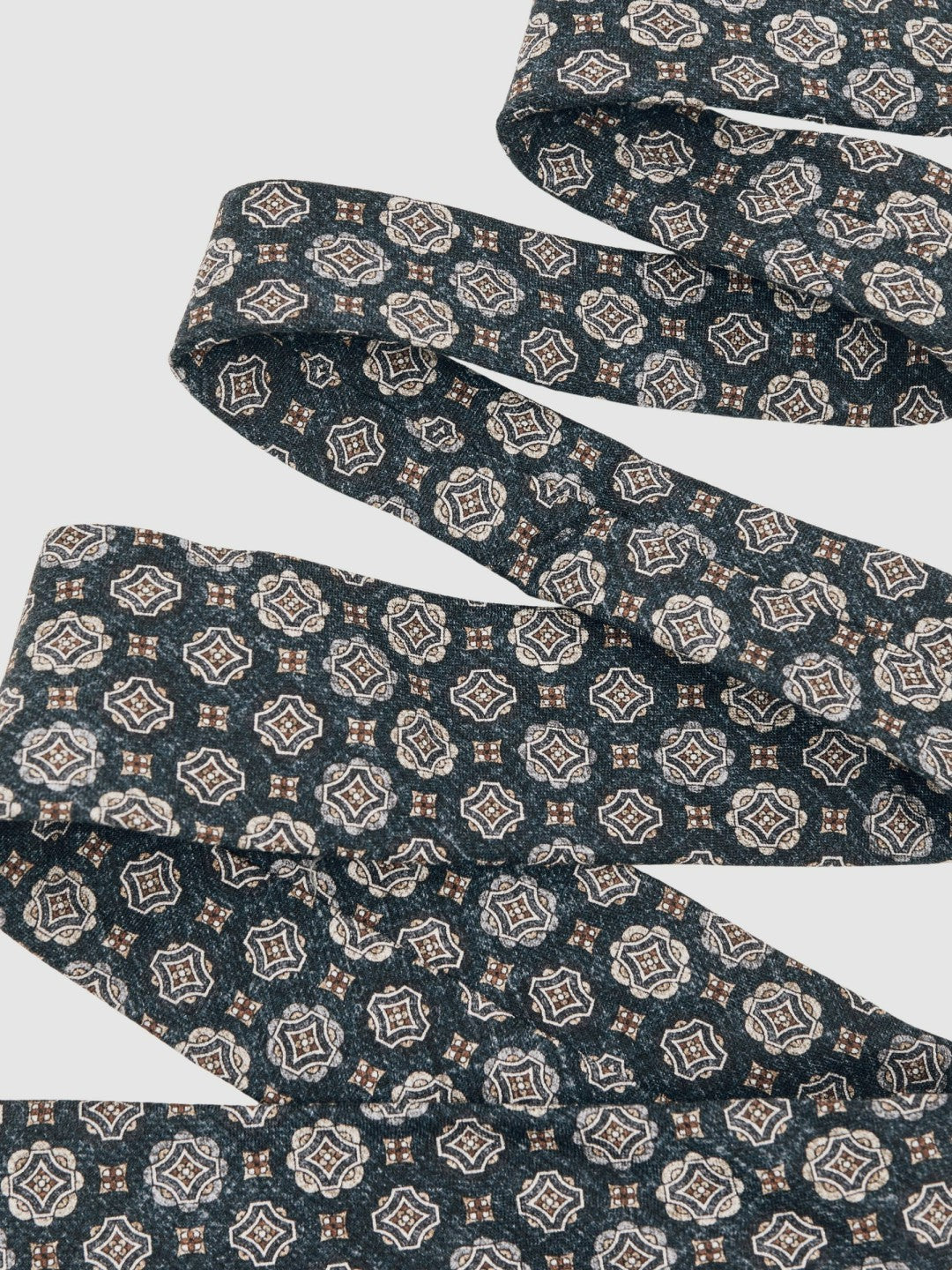 Silk Medallion Print Tie in Indigo Melange | Reiss Men Recommended