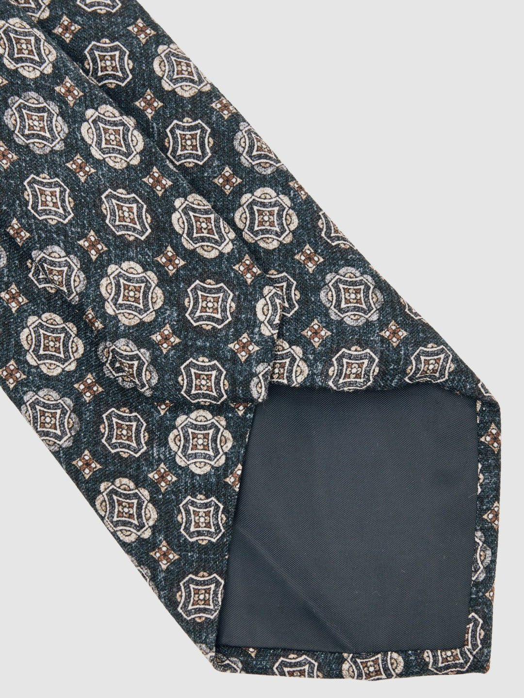 Silk Medallion Print Tie in Indigo Melange | Reiss Men Recommended