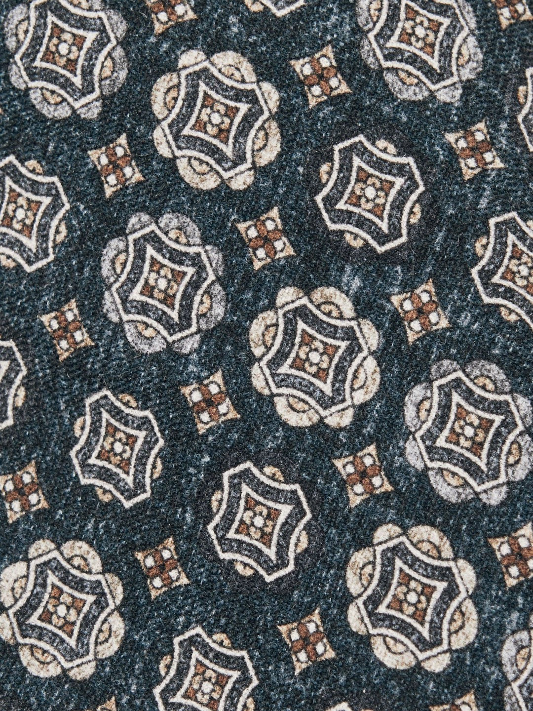 Silk Medallion Print Tie in Indigo Melange | Reiss Men Recommended