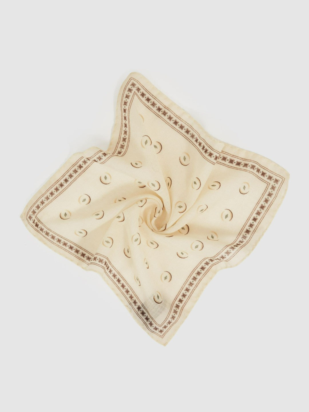 Wool Motif Print Pocket Square in Off White | Reiss Men Premium