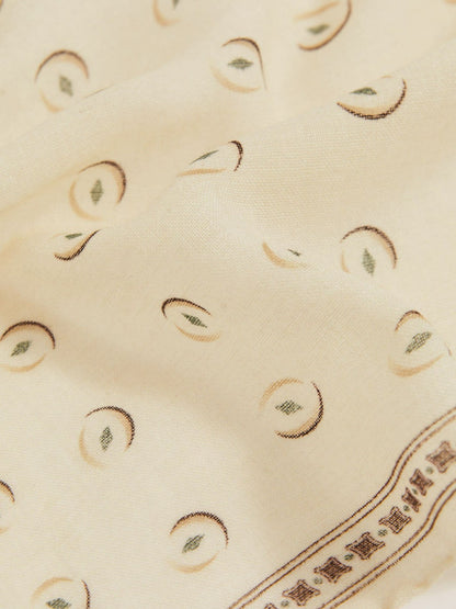 Wool Motif Print Pocket Square in Off White | Reiss Men Premium