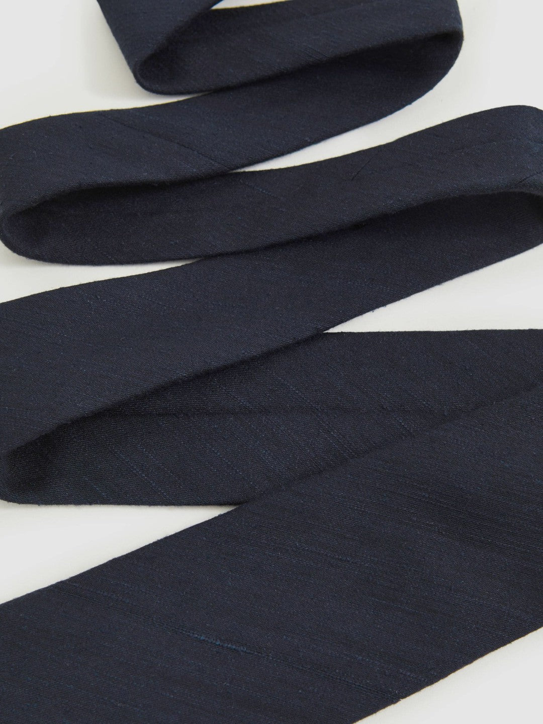 Silk Blend Textured Tie in Navy | Reiss Men Best Seller