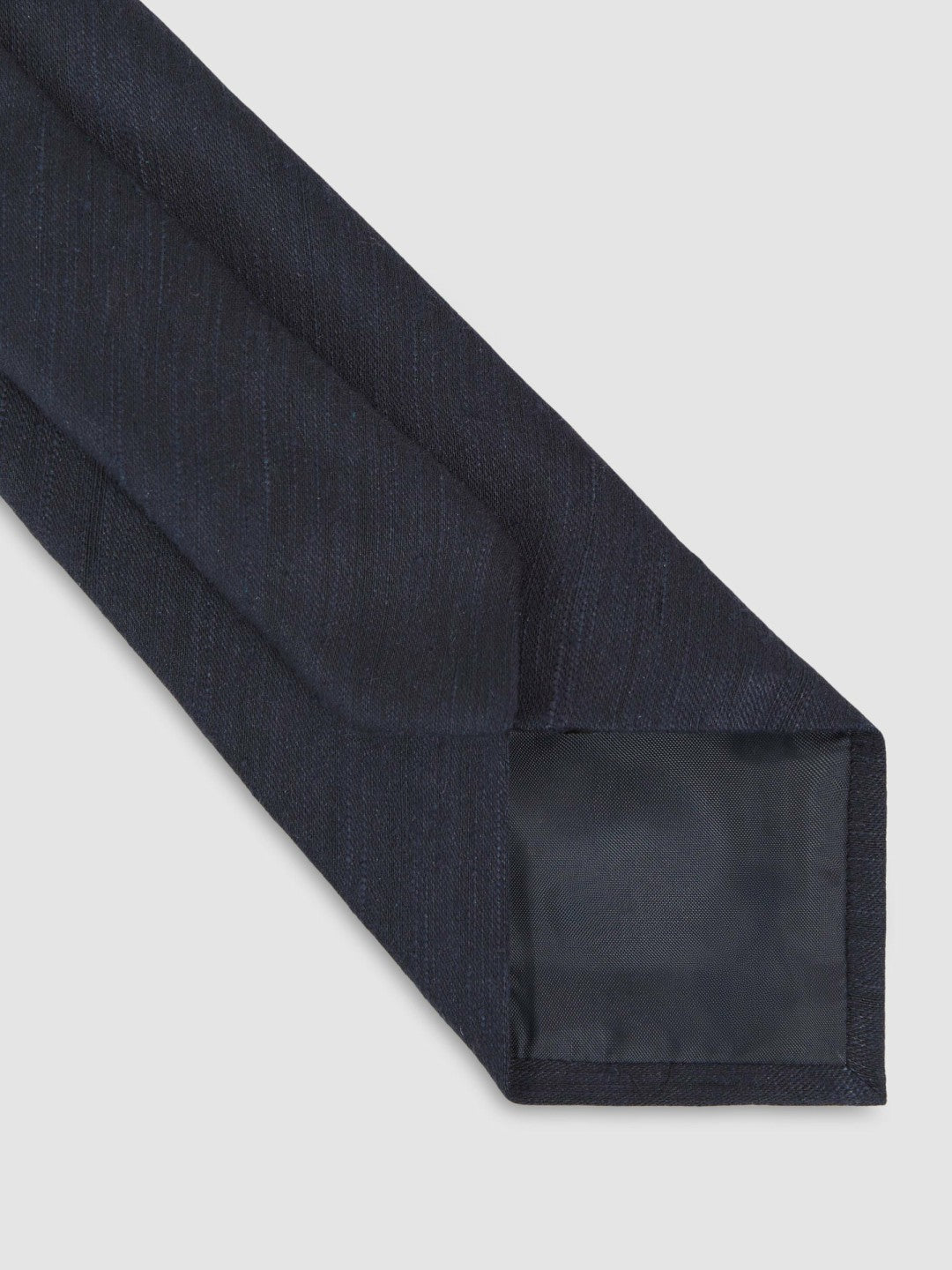 Silk Blend Textured Tie in Navy | Reiss Men Best Seller
