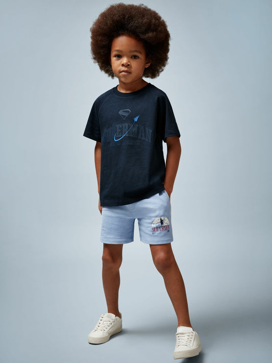 9-13 yrs Superman Raglan Logo T-Shirt in Navy Blue | Reiss Children & Baby Best Seller
