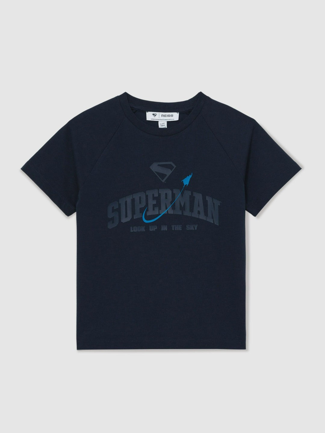 13-14 yrs Superman Raglan Logo T-Shirt in Navy Blue | Reiss Children & Baby New