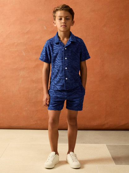 13-14 yrs SmileyWorld Wave Texture Shirt in Bright Blue | Reiss Children & Baby New