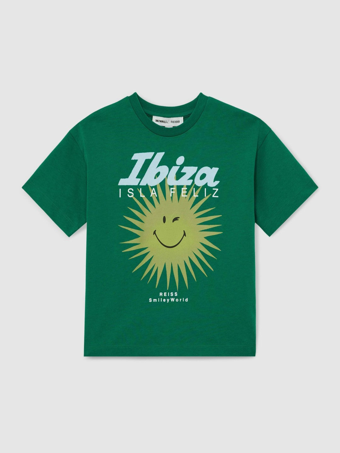 3-9 yrs SmileyWorld Sun Motif T-Shirt in Bright Green | Reiss Children & Baby Recommended