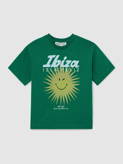 3-9 yrs SmileyWorld Sun Motif T-Shirt in Bright Green | Reiss Children & Baby Recommended