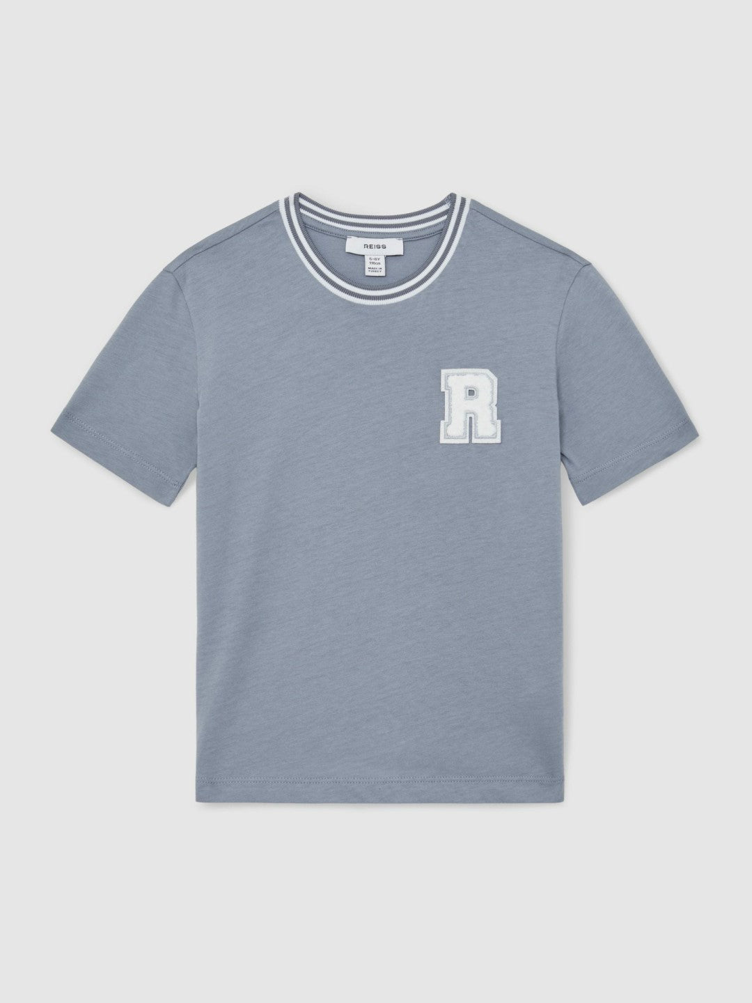 3-9 yrs Cotton Letter Patch T-Shirt in Airforce Blue | Reiss Children & Baby Exclusive