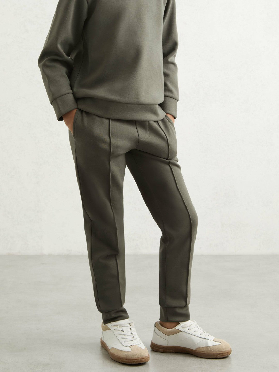 13-14 yrs Interlock Drawstring Joggers in Dark Sage | Reiss Children & Baby Exclusive