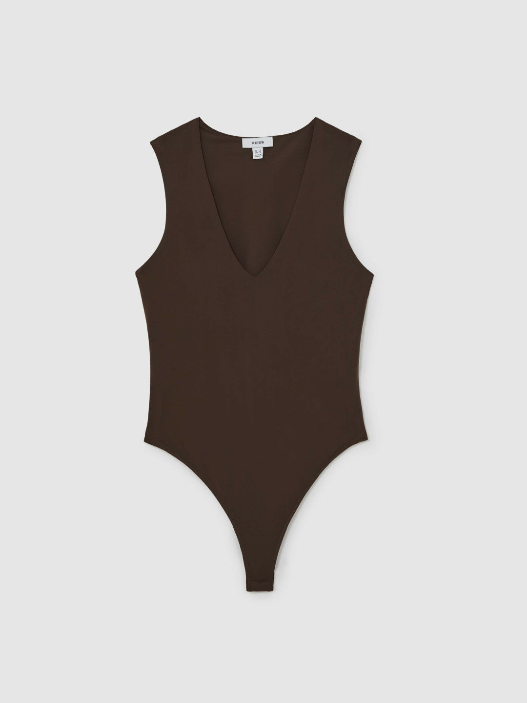 V-Neck Sleeveless Bodysuit in Chocolate Brown | Reiss Women Popular