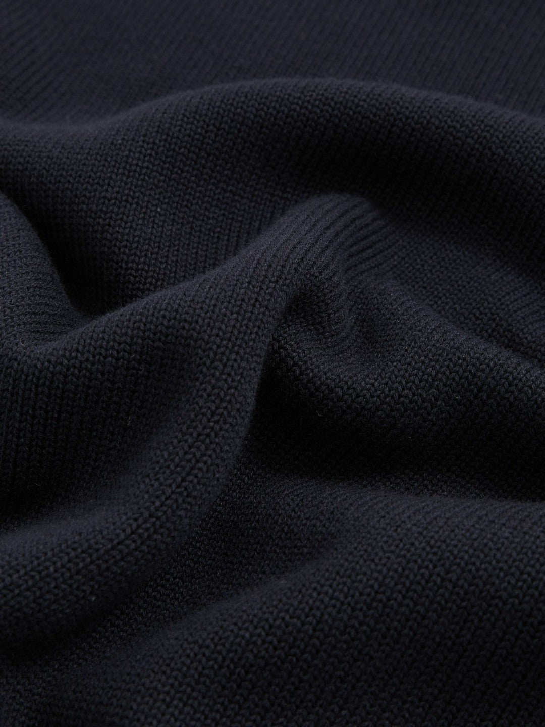 Cotton And Wool Crew-Neck Top in Navy | Reiss Women Signature