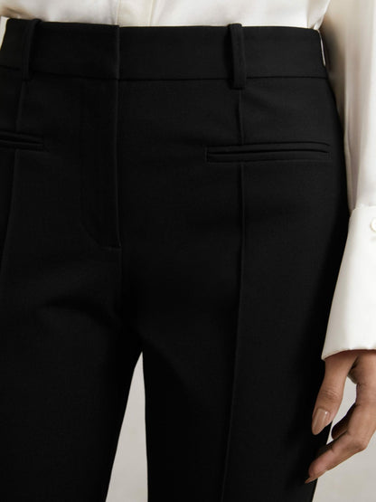 Pintuck Tapered Trousers in Black | Reiss Women Popular