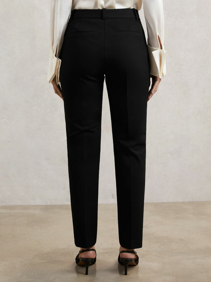 Pintuck Tapered Trousers in Black | Reiss Women Popular