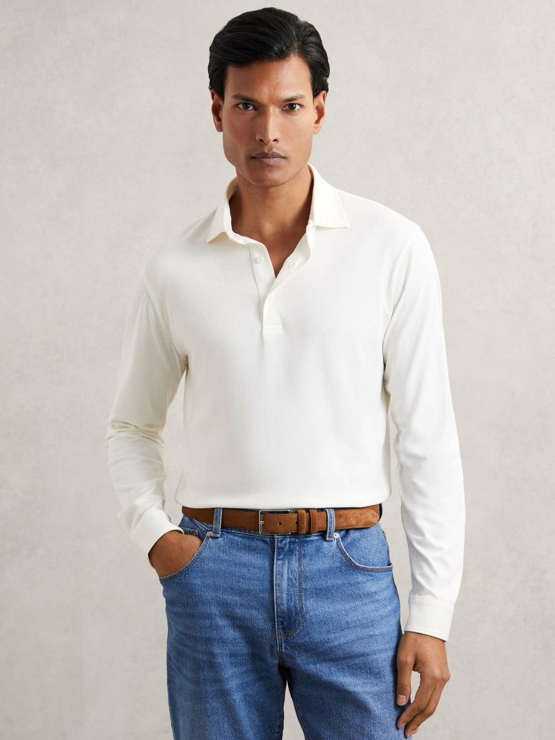 Suede Belt in Tobacco Brown | Reiss Men Trending