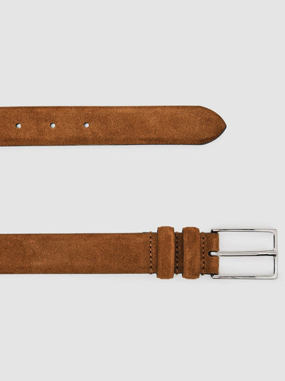 Suede Belt in Tobacco Brown | Reiss Men Trending