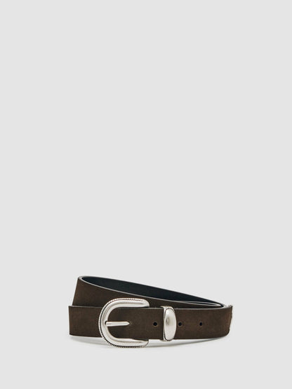 Suede Western-Style Belt in Dark Brown | Reiss Men Popular