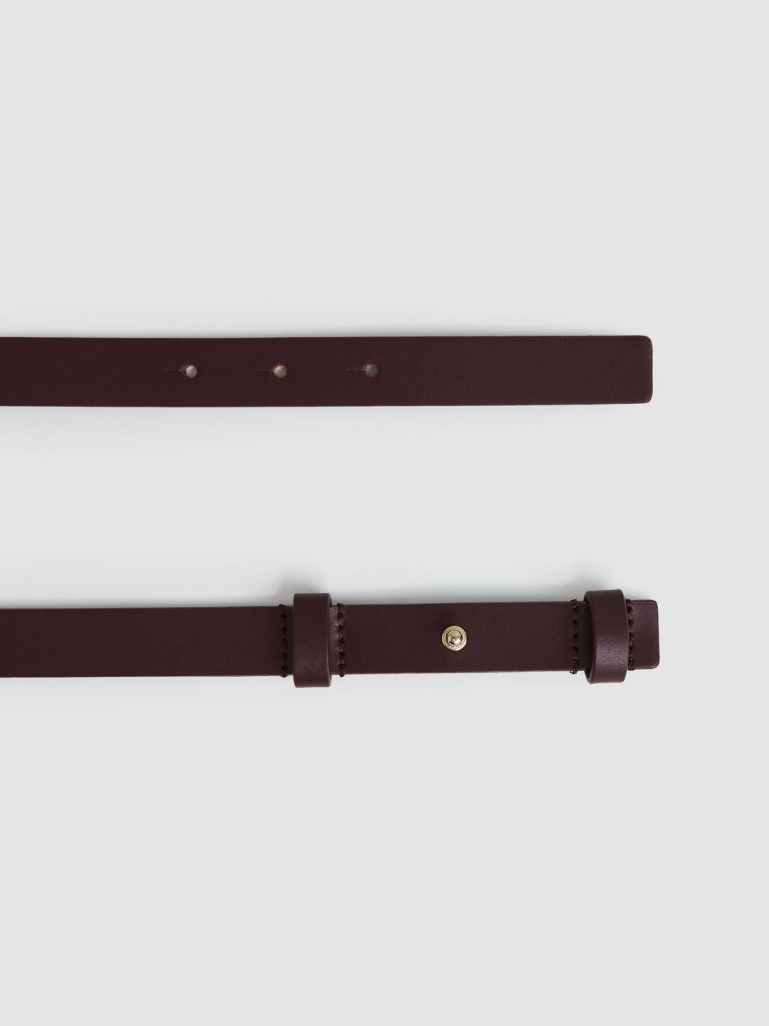Leather Square Hinge Belt in Burgundy | Reiss Women Exclusive