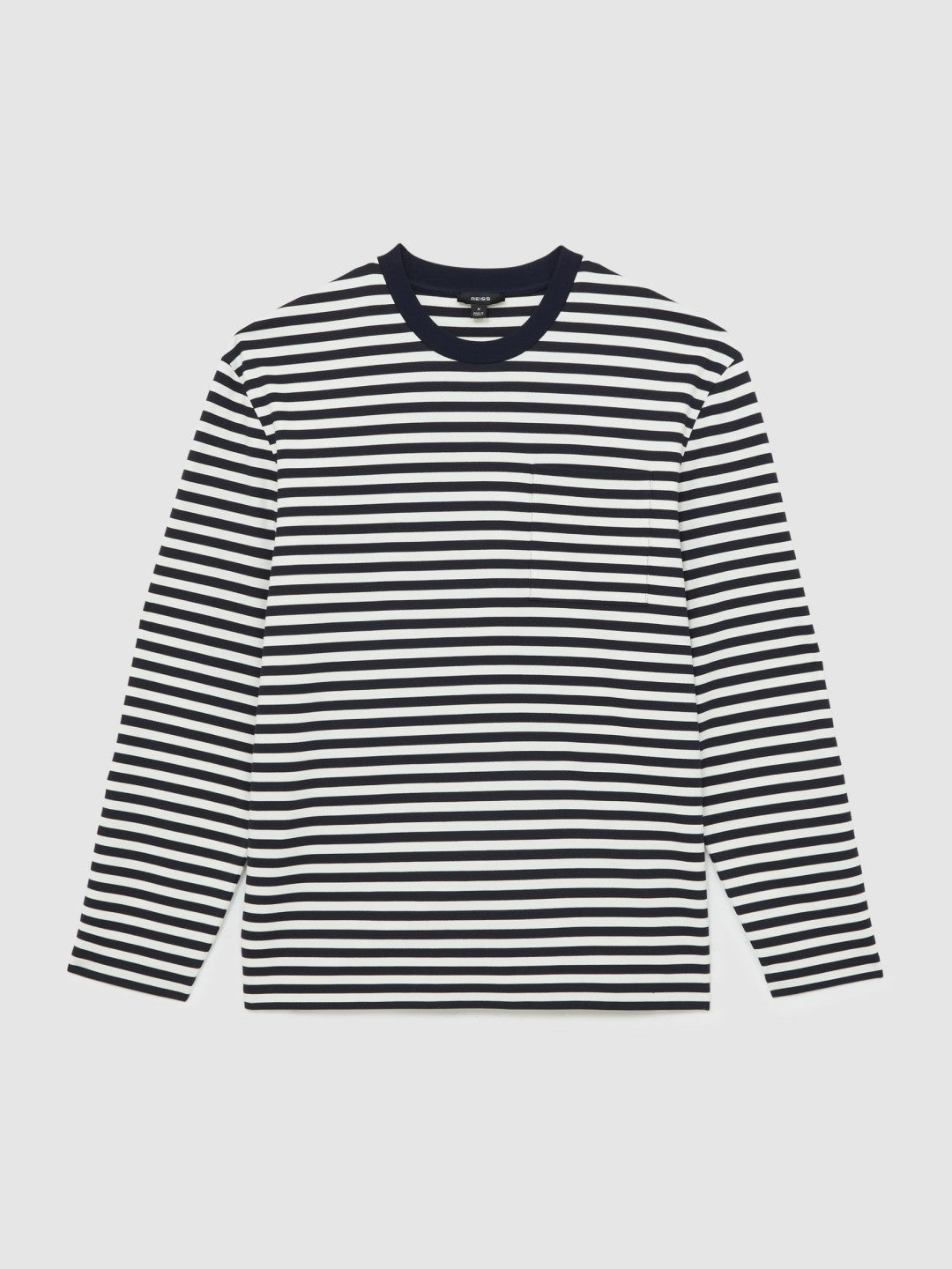 Striped Crew-Neck T-Shirt in Navy/White | Reiss Men Featured